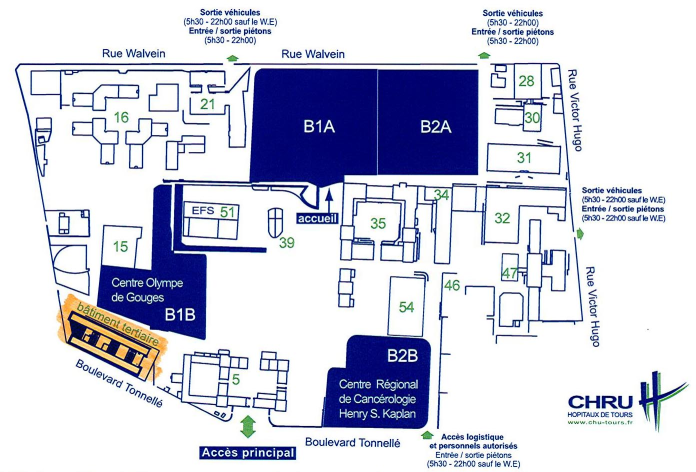 Plan CHU Tours Batiment Tertiarie
